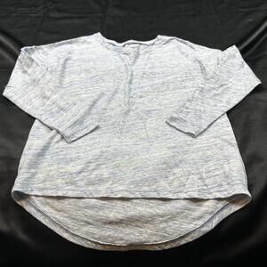 Old Navy GIRLS Blue & White Long Sleeve Shirt High-Low Hem Size S / 6-7Y